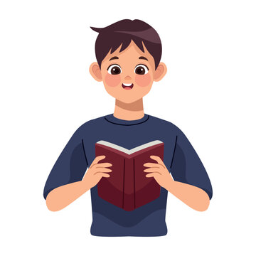Spoken poetry performer reading a book icon
