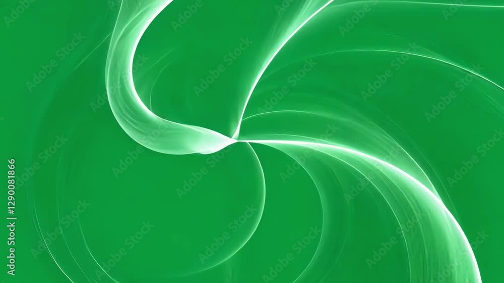 Poster billowing white smoke creating intricate swirling patterns against vivid green chroma key backdrop, 