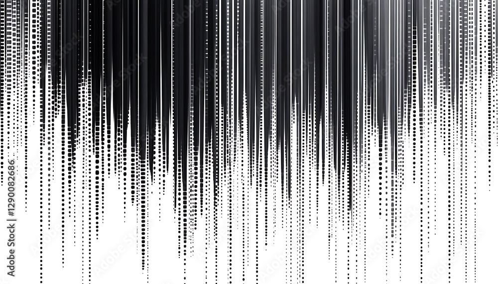 Fototapete Dotted fading lines pattern. Black and white vanishing stipple background. Vertical dots stripes wallpaper. Abstract minimalistic texture. Monochrome vecto. minimalistic vector. Illustrations,

