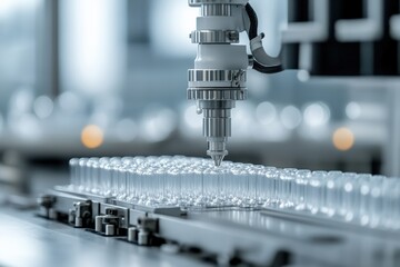 Advanced automated machinery in a pharmaceutical lab ensures precision in medicine manufacturing, boosting efficiency and quality in production.