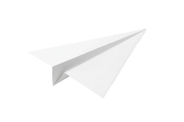 White paper airplane is flying in the air, isolated
