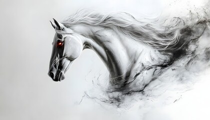 Obraz premium Digital Art Horse With Red Eyes
