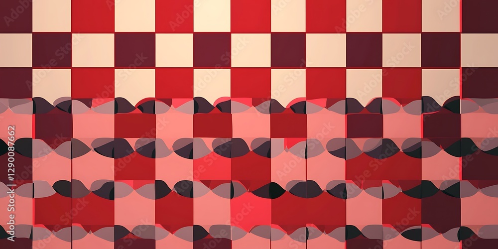 Poster abstract seamless minimalistic red checkered pattern. minimalistic vector. illustrations ,