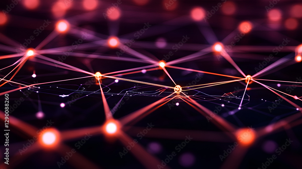 Poster close up image of a black background with multiple bright lights glimmering in various patterns