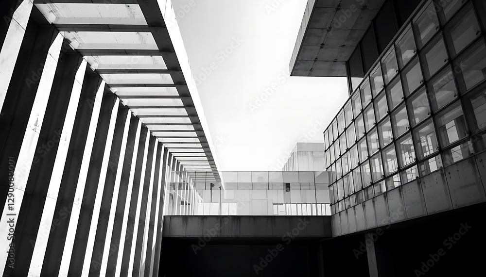 Poster architectural design featuring geometric forms and lines