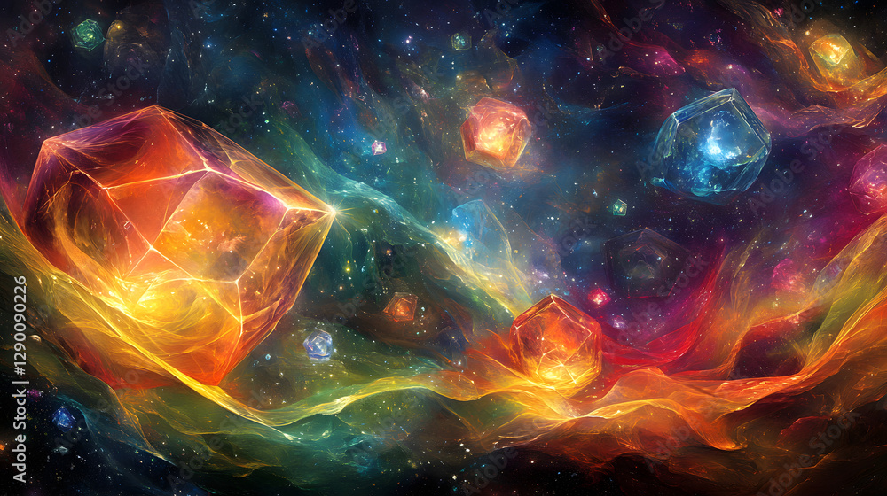 Poster colorful abstract space background featuring a vibrant array of colors and textures in a cosmic sett