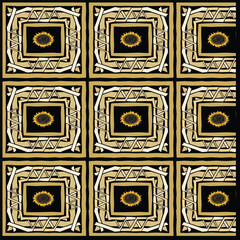 seamless pattern with gold and black borders