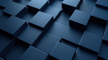 Dark Blue Cubes Arranged in a Geometric Pattern