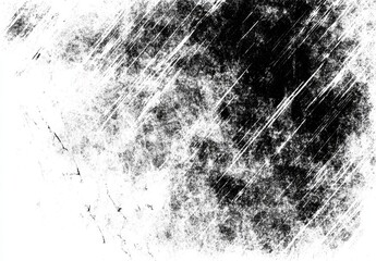 Obraz premium Abstract Black and White Texture with Grunge Scratches and Diagonal Strokes on White Background
