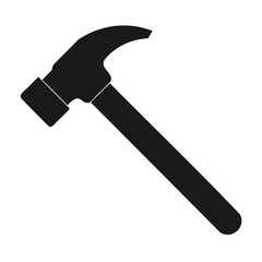 Simple black silhouette of a hammer