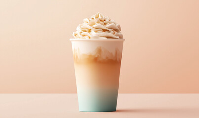 Charming paper cup featuring a pastel gradient design filled with soft, appealing color transitions uniquely
