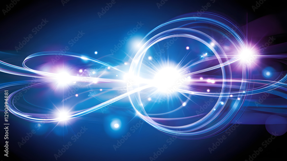 Poster abstract blue background with light effects creating a modern and vibrant visual design for various 