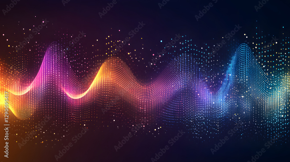 Aufkleber abstract sound wave background with flowing lines and vibrant colors for creative design projects