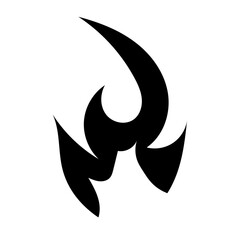 Fire and Flame Vector Black Shadow Icon - Illustration