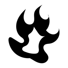 Fire and Flame Vector Black Shadow Icon - Illustration
