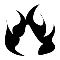 Fire and Flame Vector Black Shadow Icon - Illustration