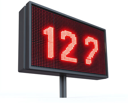A digital sign displays the number 12 in bright red lights, prompting curiosity and engagement from viewers.