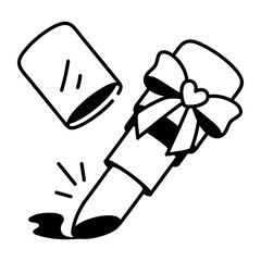 Lipstick icon in hand drawn style 

