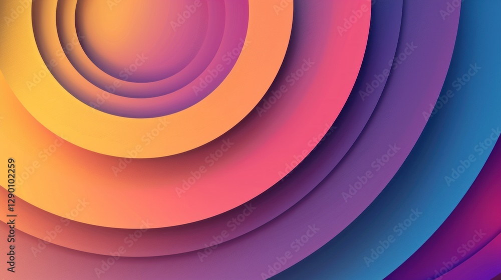 Poster colorful concentric circles creating a vibrant abstract design