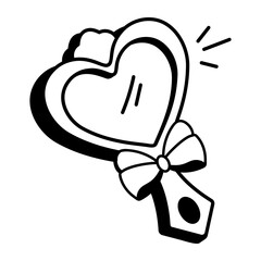 A doodle style icon of hand mirror 

