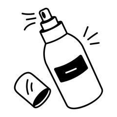 A hand drawn icon of spray bottle 

