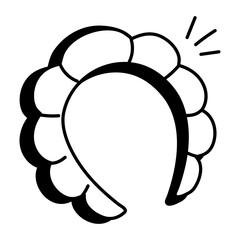Hairband icon in hand drawn style 

