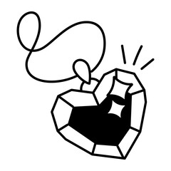 Heart locket icon in hand drawn style 

