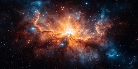 Obraz premium Stellar Genesis: A Field of Newly Formed, Hot Blue Stars