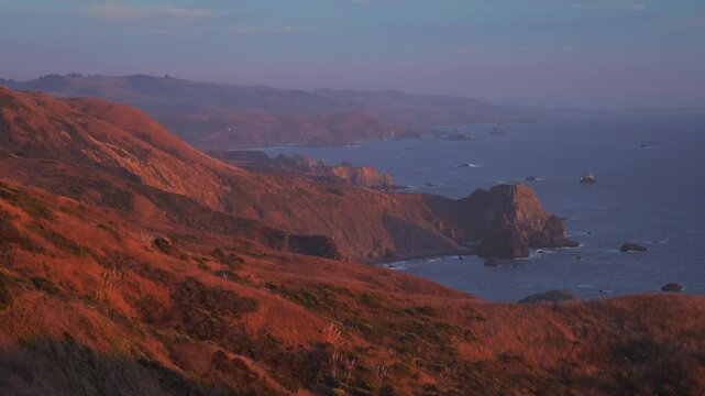 Sonoma Coast State Park Bodega Bay Point Reyes Fort Ross Northern California rugged untouched coastline golden hour sunset Big Sur Nor Cali Pacific Coastal Highway 1 Salmon Creek hilltop zoom in