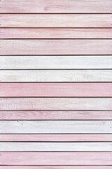 Naklejka premium Pastel pink and white wooden planks wall background