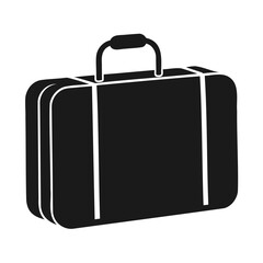 Simple black silhouette of a vintage suitcase