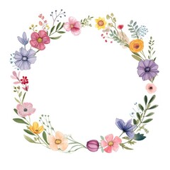 Flower book circle border pattern wreath plant.