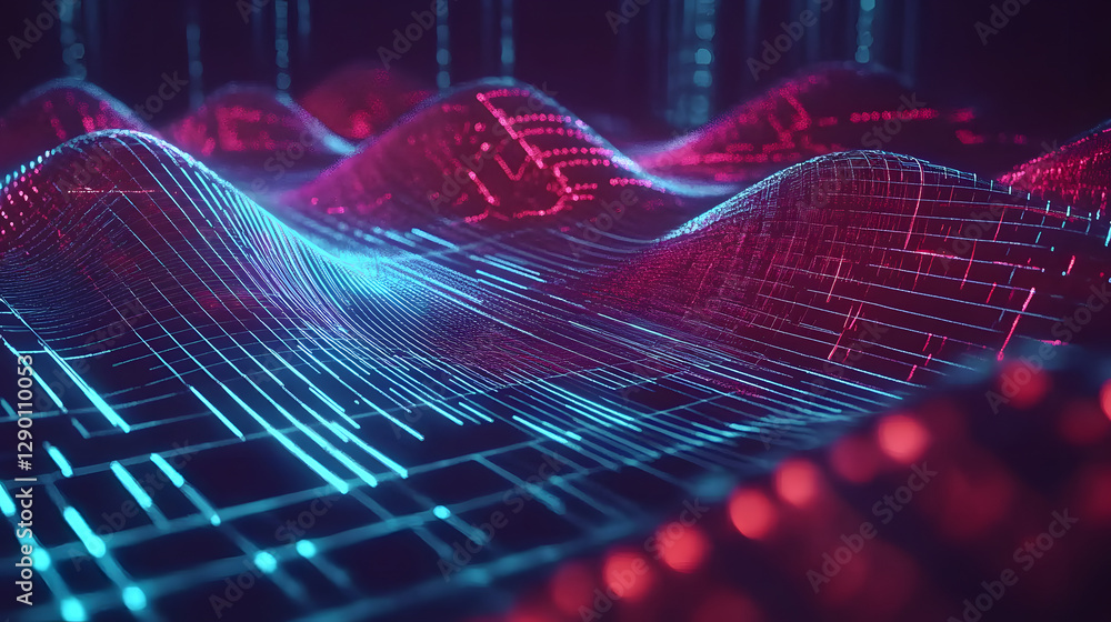 Poster abstract 3d wireframe background loop with dynamic movement and fluid motion effects