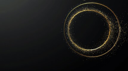 Fototapeta premium Sparkling golden circular design on a dark background