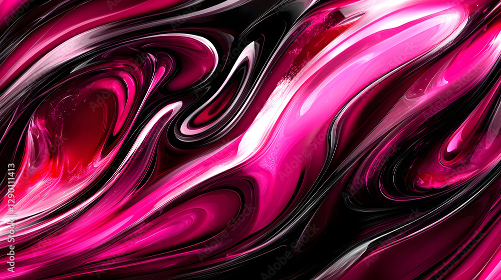 Aufkleber pink and black abstract background with fluid shapes and gradients for artistic design projects