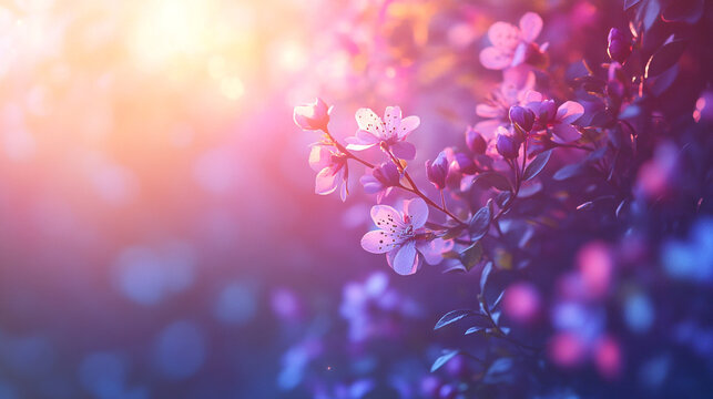 Beautiful pink blossoms in soft sunlight spring flowers nature tree bloom plant image macro fresh