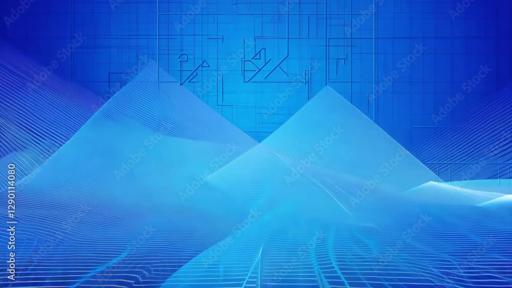 Poster vibrant blue abstract background with dynamic grid design for innovative motion graphics