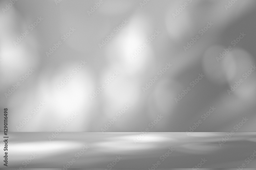 Aufkleber wall interior background, studio and backdrops show products.with shadow from window color white and