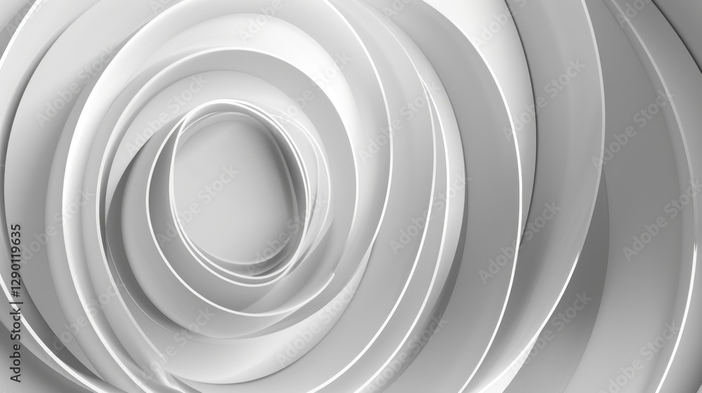 Poster abstract white spiral design creating a sense of depth