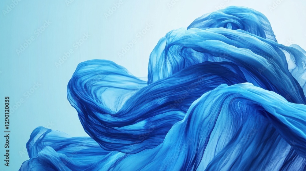 Canvas Prints elegant flowing blue fabric texture abstract background design