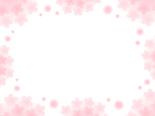 ふんわりしたピンクの桜の飾りフレーム