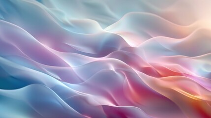 Obraz premium Soft, flowing abstract waves in pastel colors creating depth