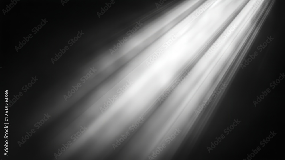 Poster soft light rays illuminating dark space with subtle gradients