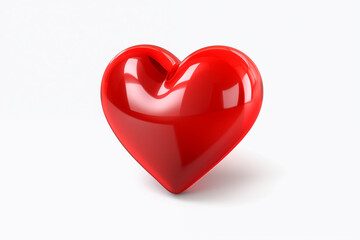 Fototapeta premium red heart 3d render icon white background generative ai