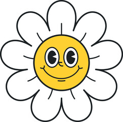 Groovy comic daisy cute face
