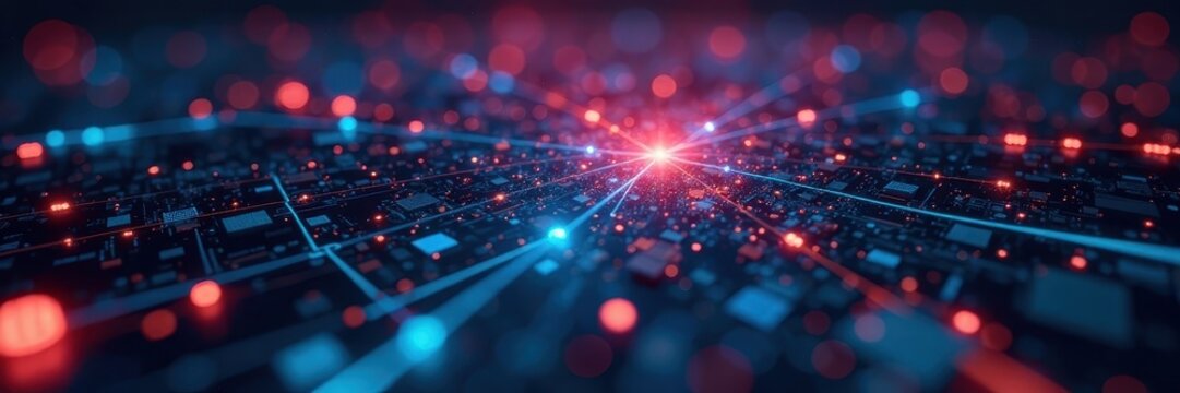 Close-up of complex network installation in progress, data network, internet