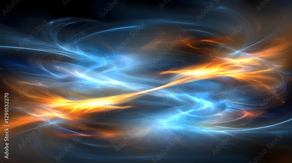 Poster blue and orange abstract background with smooth gradients and texture for artistic or design use