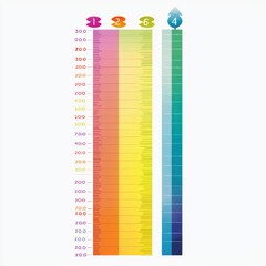 Colorful Scale with Gradient Markings for Measurement and Visualization of Data Analysis and Statistical Representation