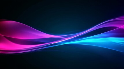 Obraz premium Abstract blue and purple digital background with glowing waves, dark color gradients, and vibrant flowing light patterns, creating a beautiful and futuristic digital art wallpaper design.