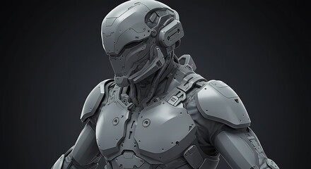 Futuristic Robot Armor Design with Intricate Details and Advanced Technology